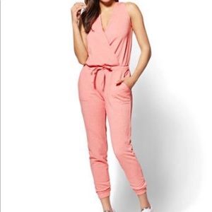 French Terry Pink Jumpsuit Size Large